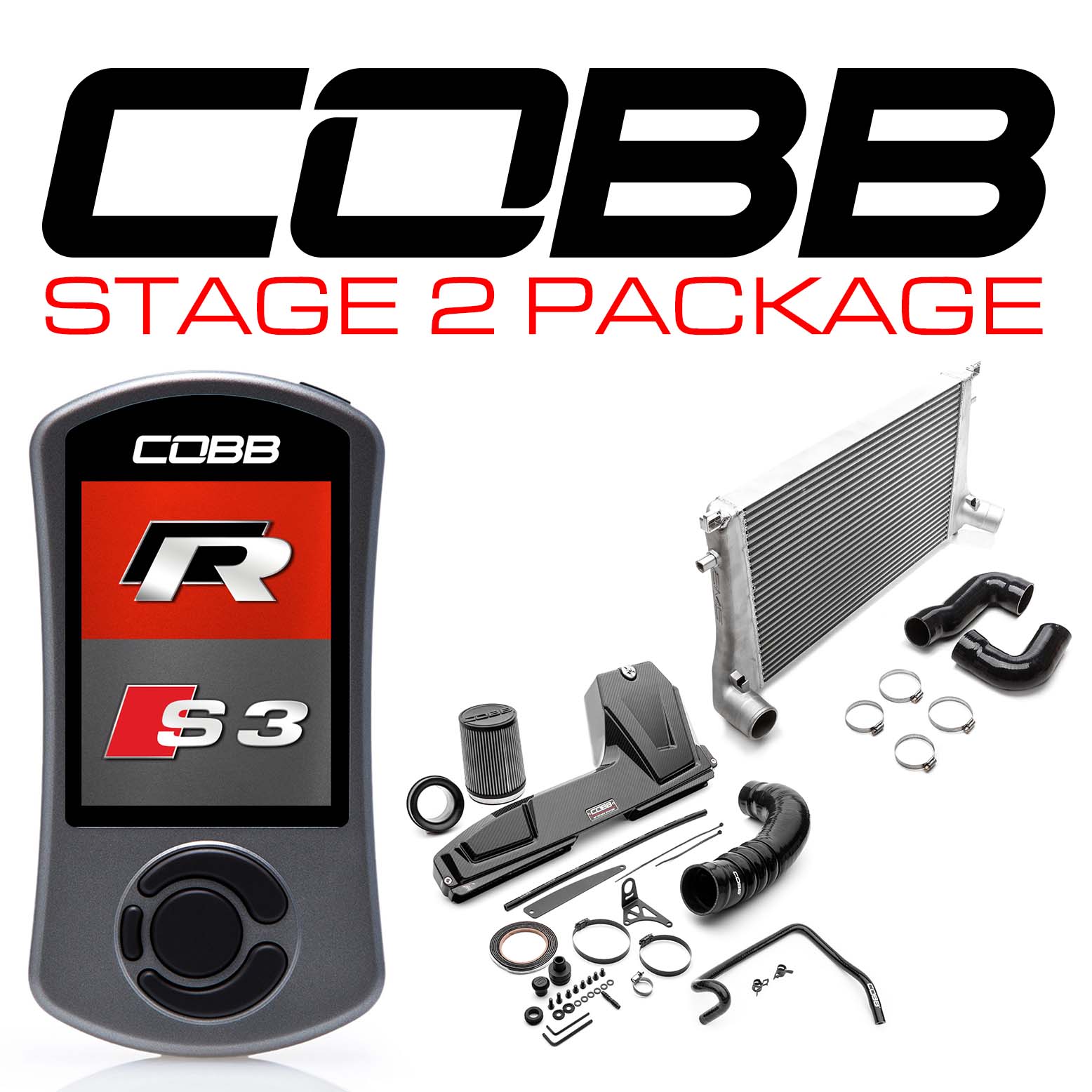COBB VLK0030020-RED Stage 2 Redline Carbon Fiber Power Package for VW Golf R (Mk7/Mk7.5) 2015-2019 USDM, AUDI S3 (8V) Photo-0