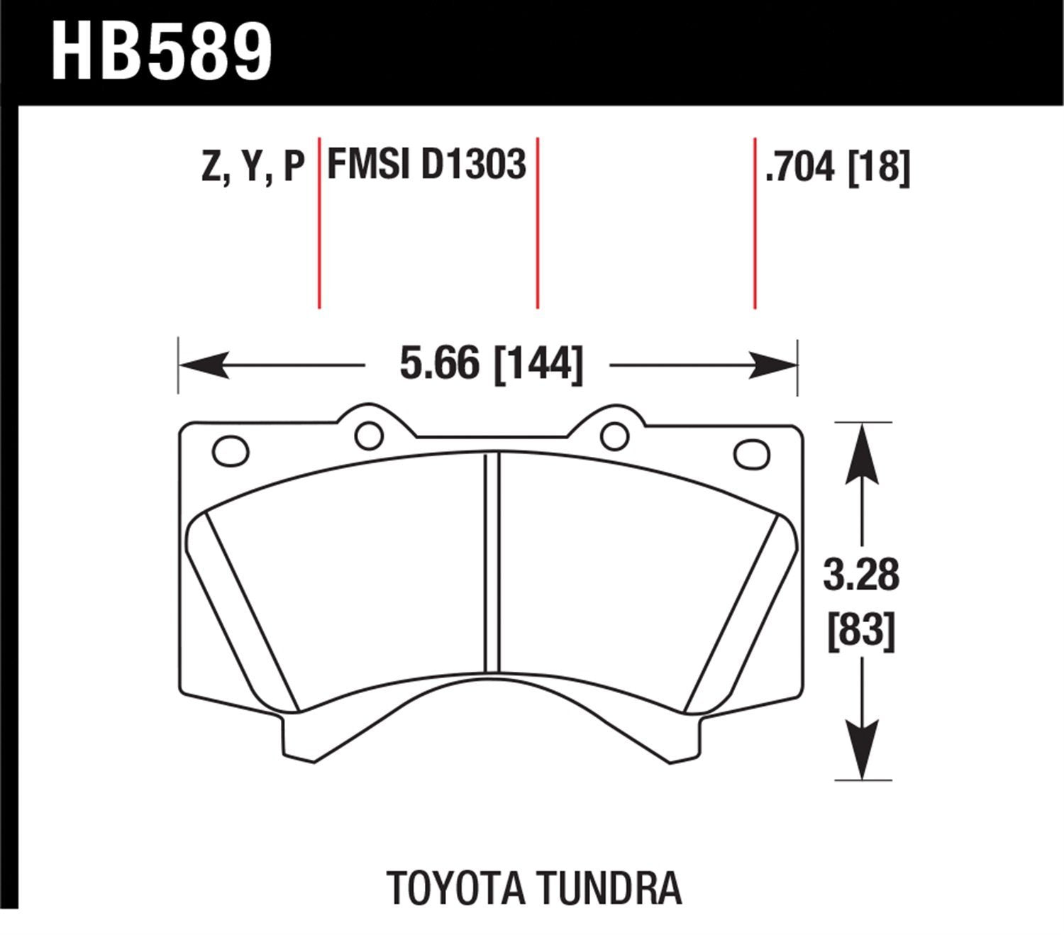 HAWK HB589P.704 SuperDuty Front brake pads TOYOTA LC200/SEQUOIA/TUNDRA/LEXUS LX570 Photo-0 