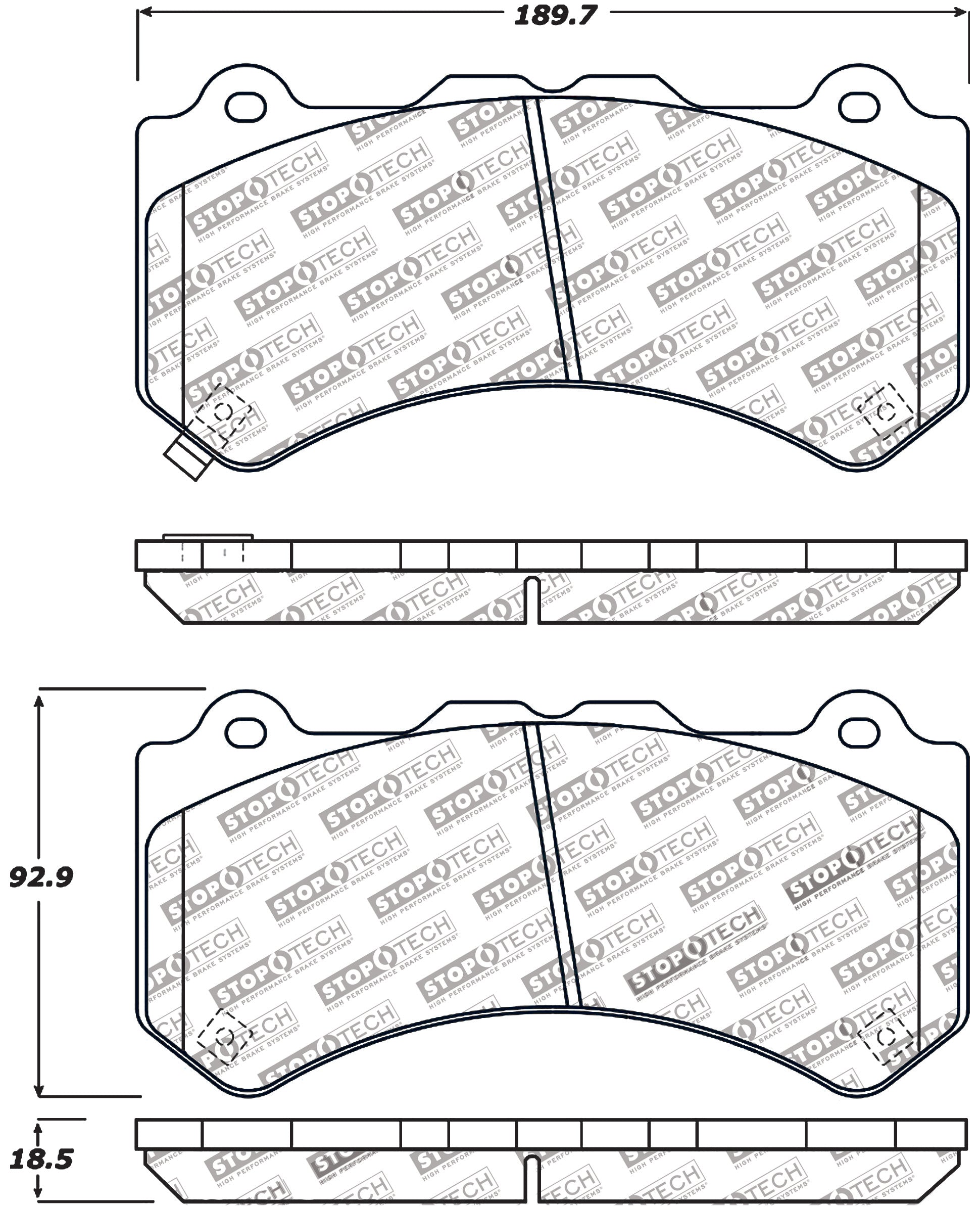STOPTECH 309.13820 Front Sport Brake Pads with Shims NISSAN GT-R 2009-2018 Photo-0