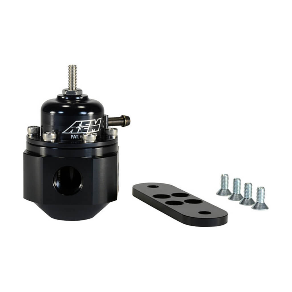 AEM 25-302BK Fuel Pressure Regulator 20-150 psi Black Anodized Universal Photo-0