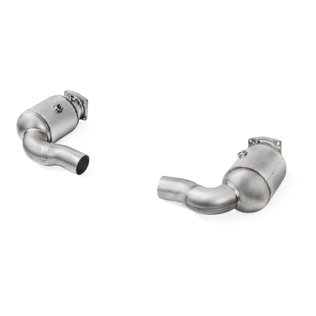 AKRAPOVIC L-PO/SS/2H Link Pipe Set w Cat (Stainless Steel) for PORSCHE 911 Turbo / Turbo S (991.2) Photo-0