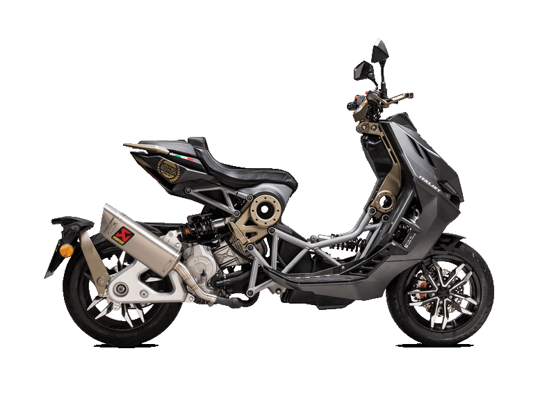 AKRAPOVIC S-IT125SO2-APT Slip-On Line (Titanium) ITALJET Dragster 125/200 2021-2022 Photo-1