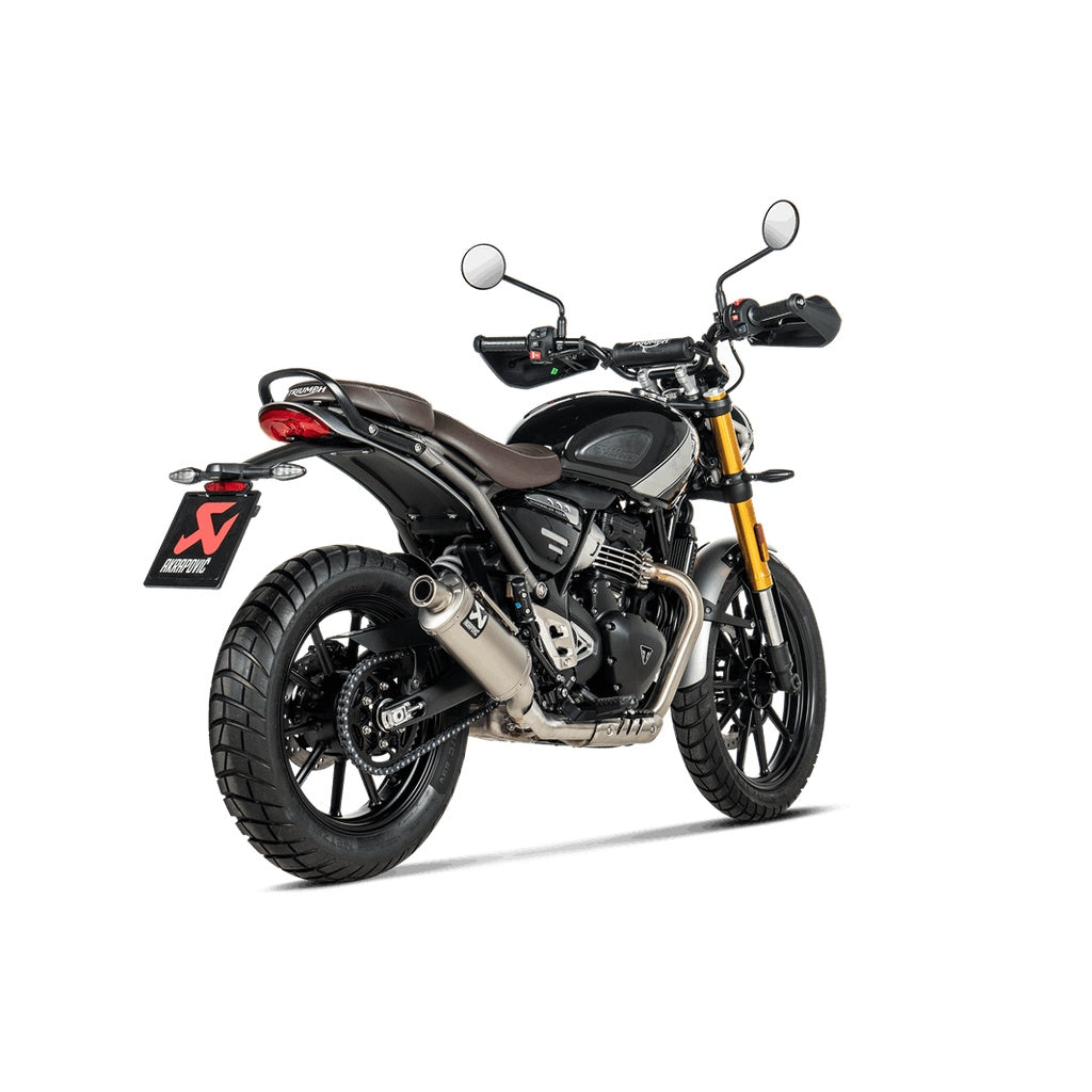AKRAPOVIC S-T4SO1-HDT Muffler Slip-On Line (Titanium) for TRIUMPH Scrambler 400 X / Speed 400 2023- Photo-1