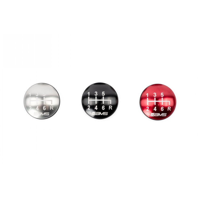 AMS AMS.50.06.0002-1 6-Speed Billet Shift Knob (incl. Red, Black, Silver Caps) for SUBARU WRX/STI 2004-2022 Photo-2