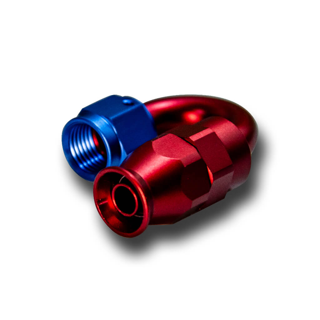 ARD ARTP6001-1806-RED/BLU Fitting PTFE Hose Ends AN6 180° Degree Red/Blue Photo-1