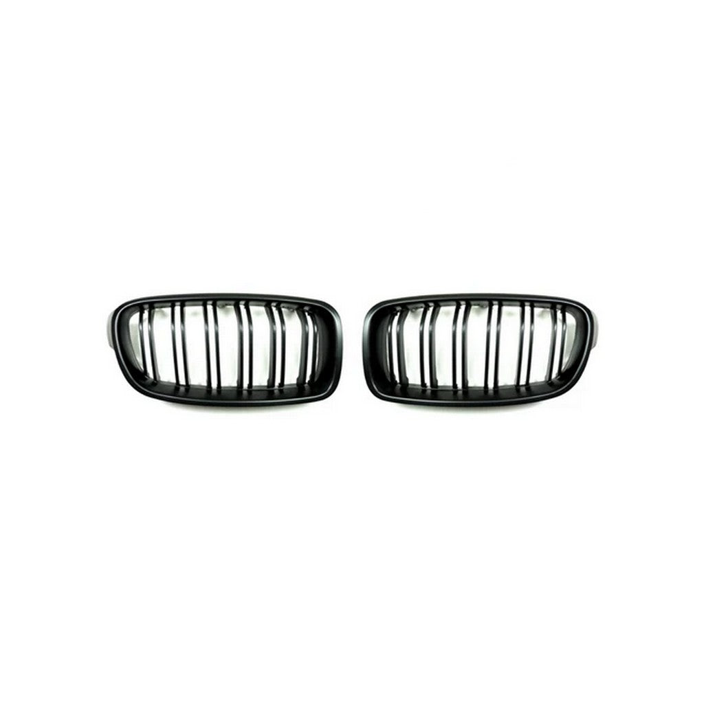 AUTOTECKNIC BM-0179-DS-MB Dual-Slats Front Grilles, Stealth Black for BMW 3 Series (F30) Photo-0