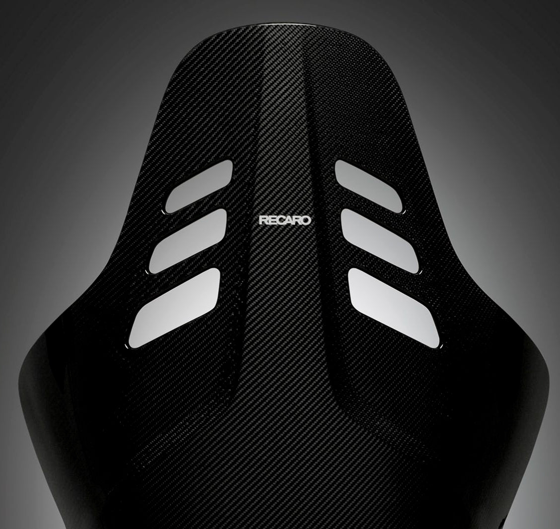 RECARO 078.01.2B22 Race Seat Podium CF Right Side (ABE / FIA 8855-1999) Black Alcantara / Red Leather, Size M Photo-1