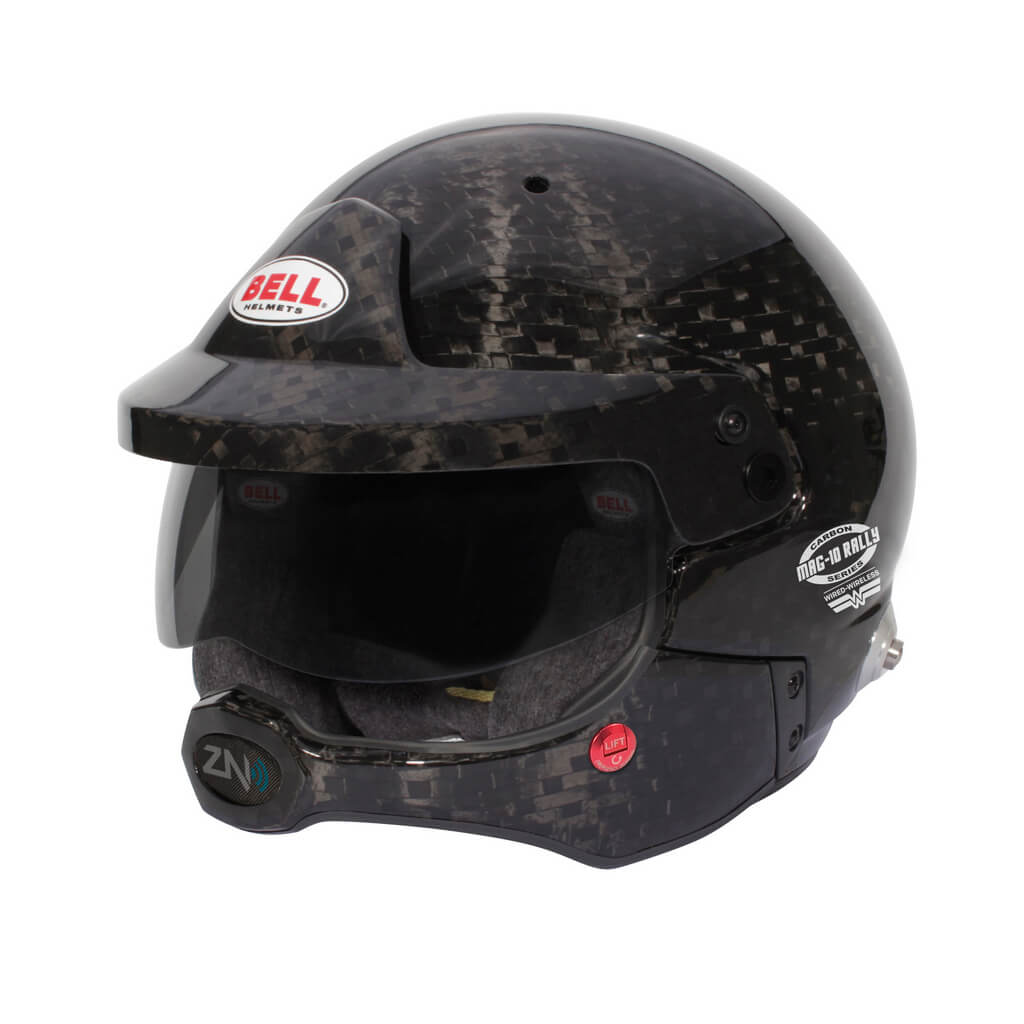 BELL 5245703 Open-Face Helmet MAG-10 Rally WW Carbon HANS (Green Interior), FIA 8859-2024 / SA2020, Size 56 Photo-0