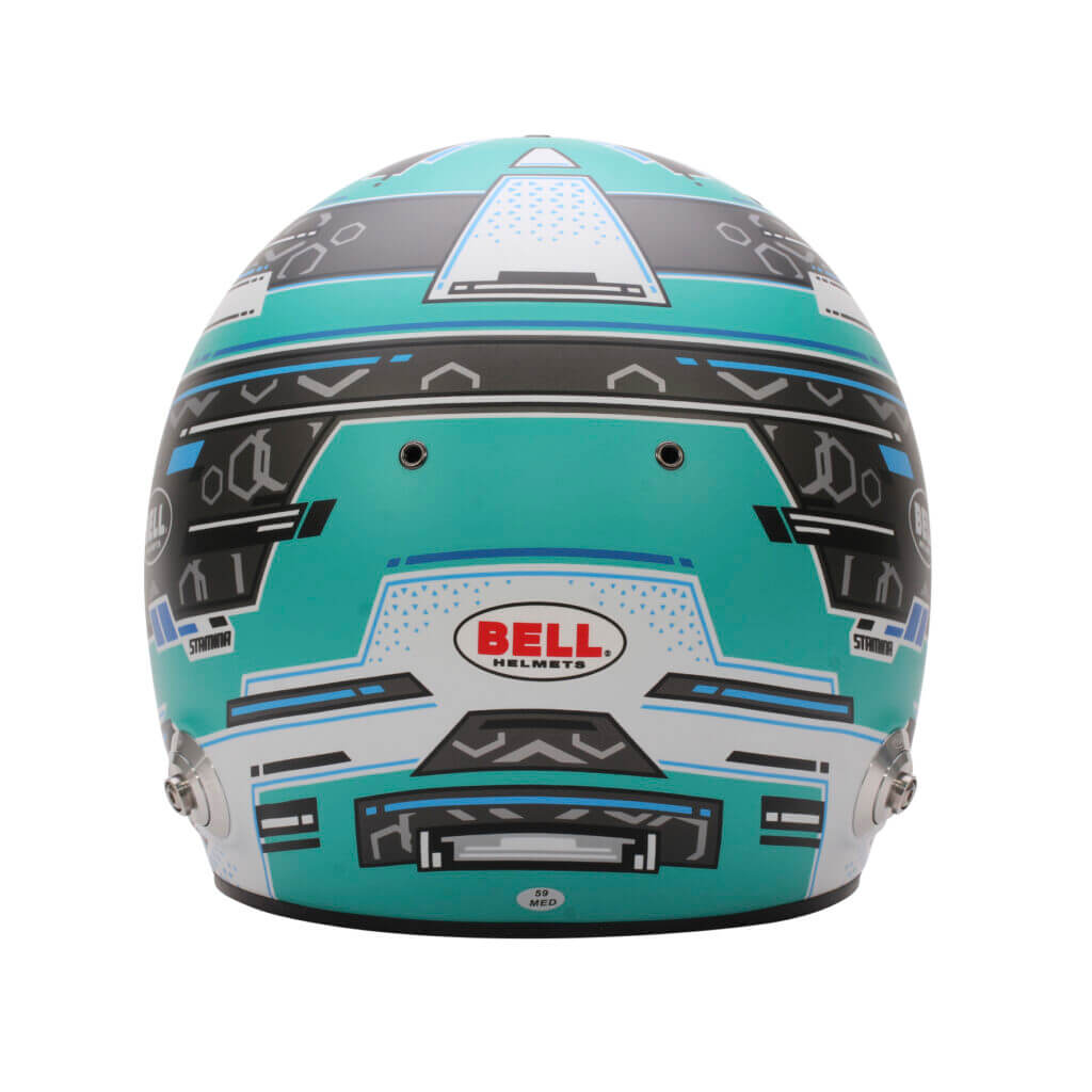 BELL 1310B87 Full-Face Helmet RS7 Pro Stamina HANS, Anthracite / Aquamarine, FIA 8859-2024 / SA2020, Size 60 (7 1/2) Photo-3