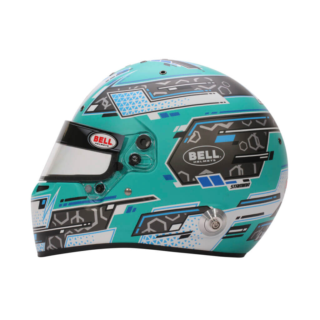 BELL 1310B85 Full-Face Helmet RS7 Pro Stamina HANS, Anthracite / Aquamarine, FIA 8859-2024 / SA2020, Size 58 (7 1/4) Photo-1