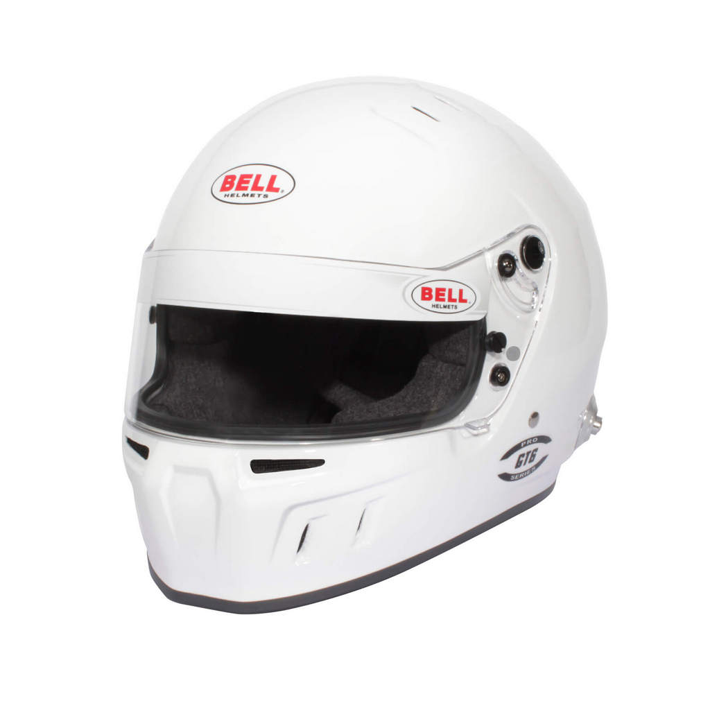 BELL 1341121 Full-Face Helmet GT6 Pro HANS, White, FIA 8859-2024 / SA2020, Size 54 (6 3/4) Photo-0
