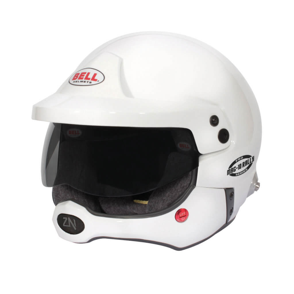 BELL 1346212 Open-Face Helmet MAG-10 Rally Pro HANS, White, FIA 8859-2024 / SA2020, Size 55 (6 7/8) Photo-0