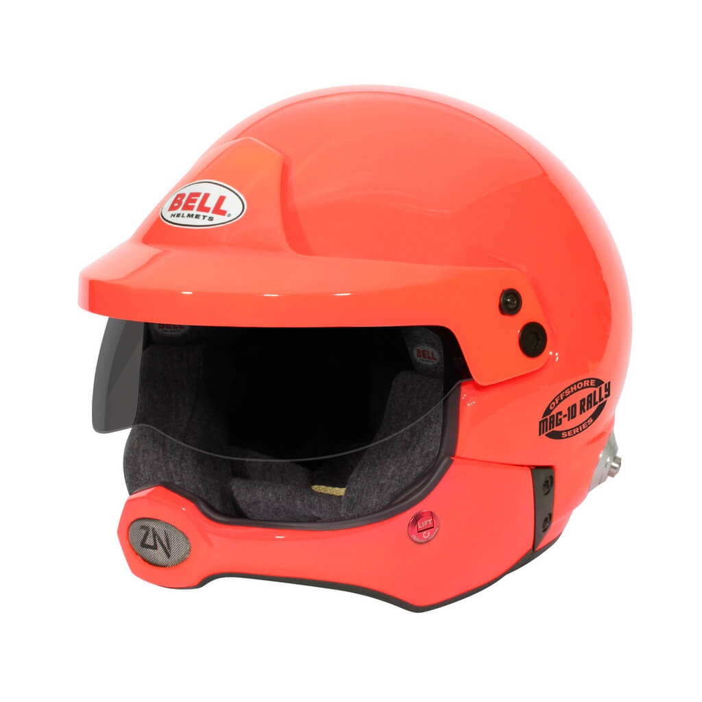 BELL 1346227 Powerboat Open-Face Helmet MAG-10 Rally Pro Offshore HANS, Orange, FIA 8859-2024 / SA2020, Size 60 (7 1/2) Photo-0