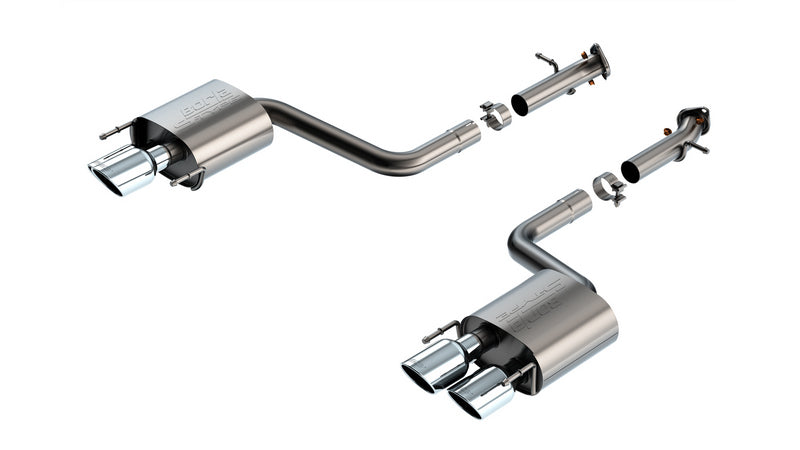 BORLA 11981 Exhaust System Axle-Back S-Type 2.50" D RD RL AC SR TIP: 4.0" RD X 8.0" Bright chrome for LEXUS RC F 2015-2024 / IS 500 5.0L V8 2015-2024 Photo-0