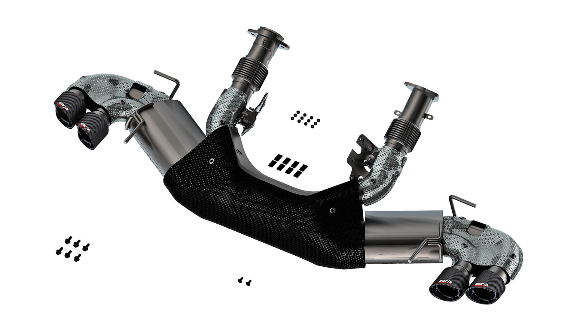 BORLA 140841CF Exhaust System Cat-Back ATAK Brushed T-304 Stainless Steel for CHEVROLET Corvette Stingray 2020-2023 Photo-0
