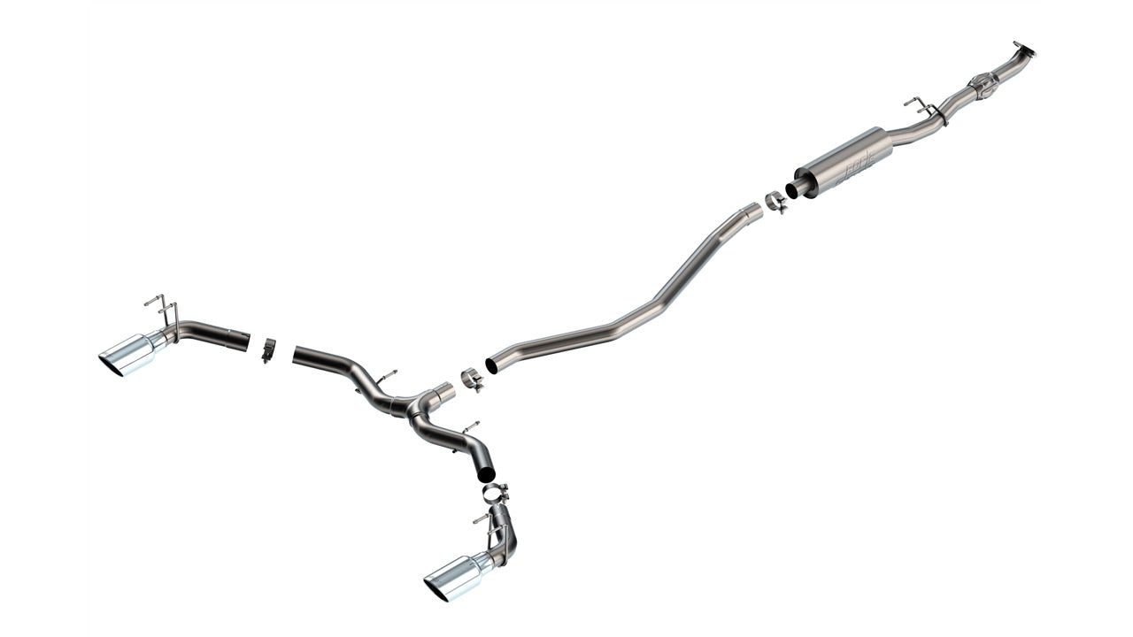 BORLA 140922 Cat-Back Exhaust System S-TYPE 2.50", TIP 4.5" Bright Chrome, T-304 Stainless Steel for HONDA Civic 1.5L/ ACURA Integra 2022-2023 Photo-0