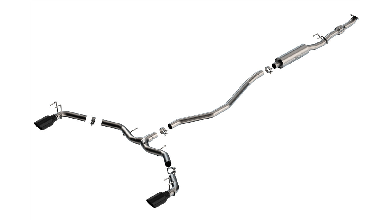 BORLA 140922BC Cat-Back Exhaust System S-TYPE 2.50", TIP 4.5" Black Chrome, T-304 Stainless Steel for HONDA Civic 1.5L/ ACURA Integra 2022-2023 Photo-0