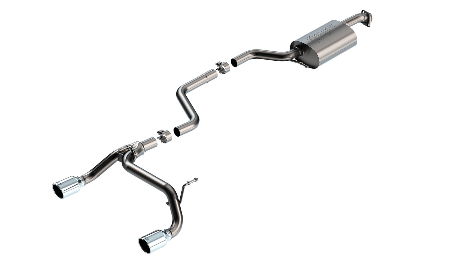 BORLA 140923 Exhaust System Cat-Back S-Type Bright Chrome On T-304 Stainless Steel Tips for SUZUKI Jimny 2018-2023 Photo-0