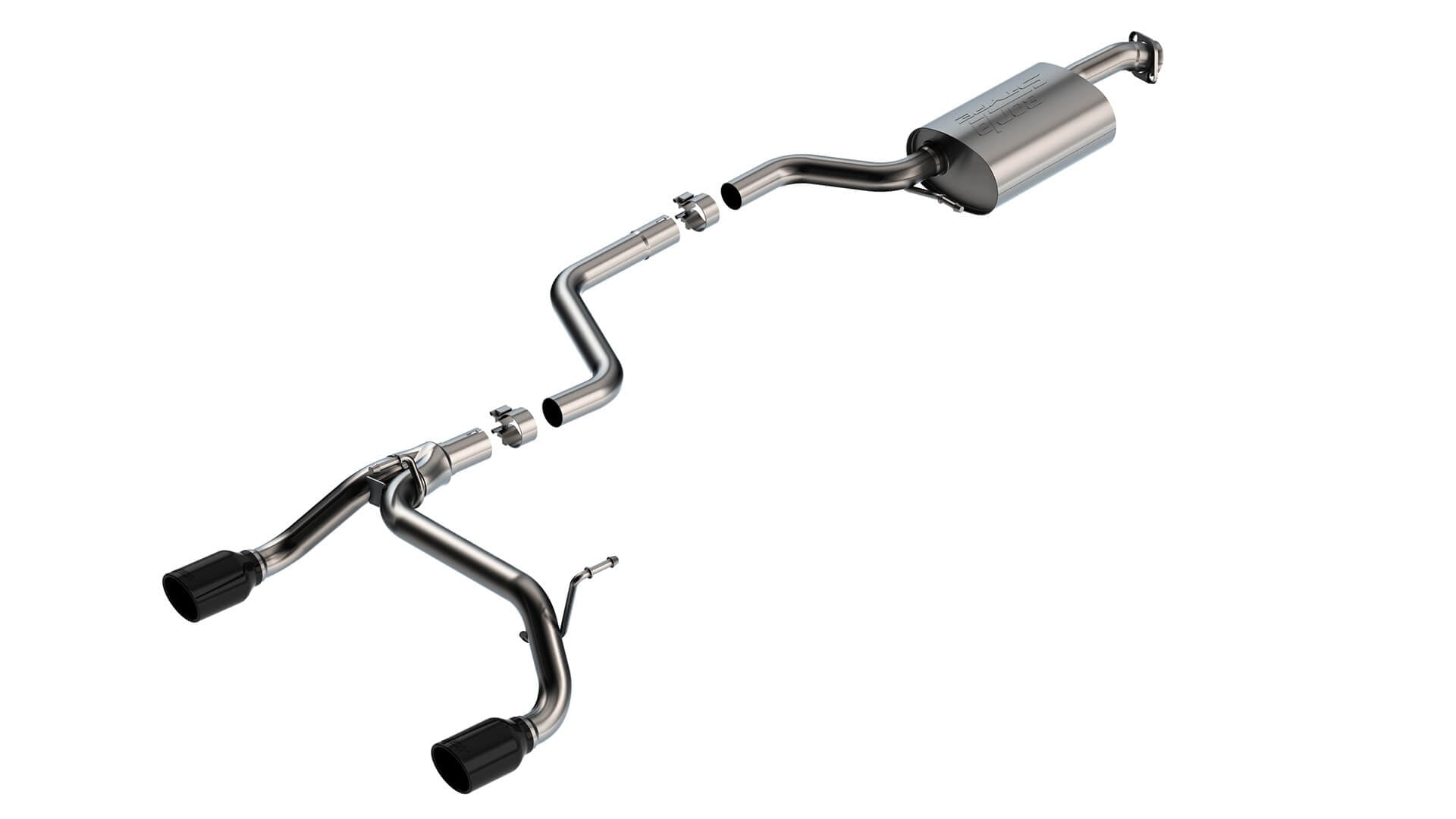 BORLA 140923BC Exhaust System Cat-Back S-Type Black Chrome On T-304 Stainless Steel Tips for SUZUKI Jimny 2018-2023 Photo-0