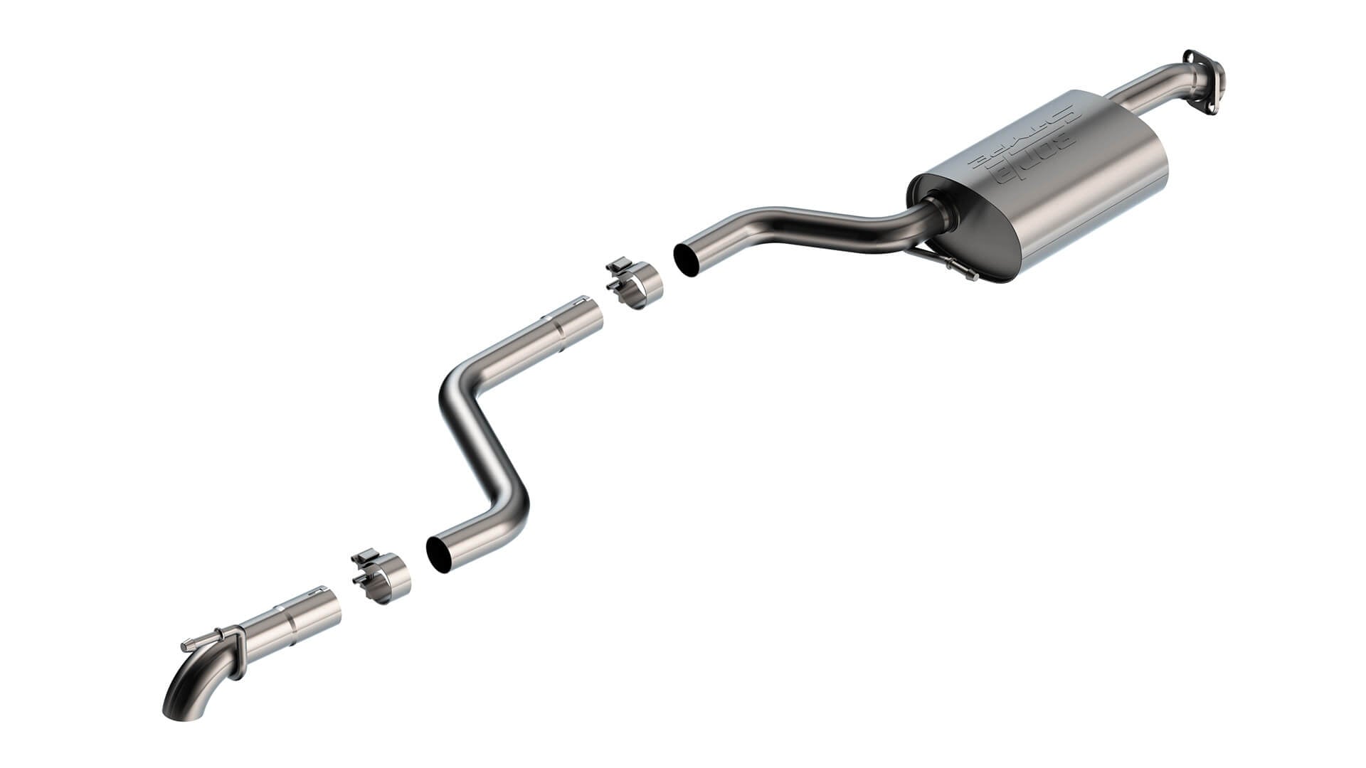 BORLA 140924 Exhaust System Cat-Back S-Type Brushed T-304 Stainless Turn Down for SUZUKI Jimny 2018-2023 Photo-0