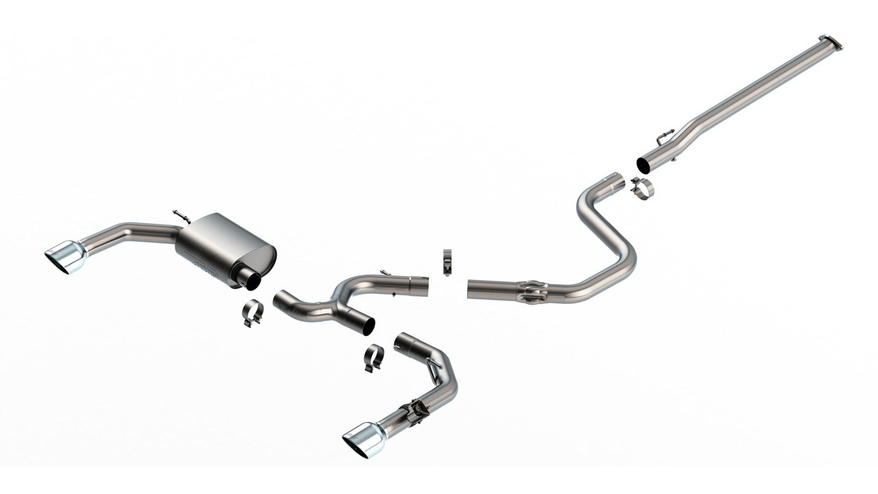 BORLA 140925 Cat-Back Exhaust System ATAK 3", TIP 5" Bright Chrome, T-304 Stainless Steel for HYUNDAI Elantra N 2.0L 2022-2023 Photo-0