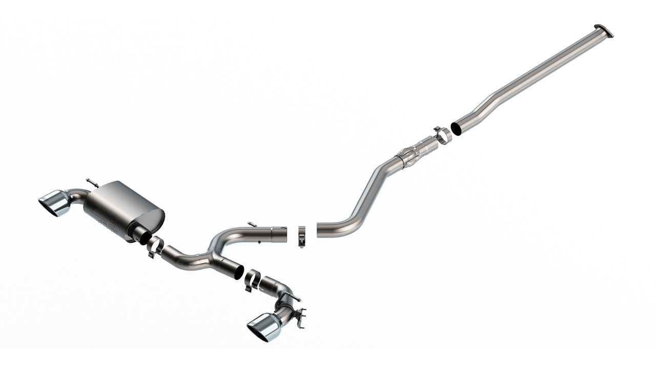 BORLA 140926 Cat-Back Exhaust System ATAK 3", TIP 5" Bright Chrome, T-304 Stainless Steel for HYUNDAI Kona N 2.0L 2022-2023 Photo-0