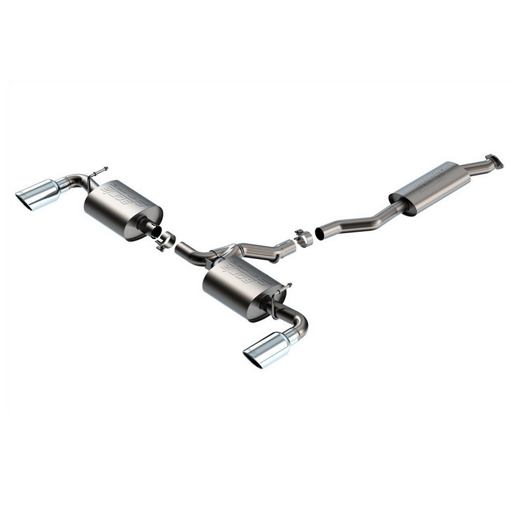BORLA 141009 Exhaust System Cat-Back S-Type, 2.25\" (4\" Bright Chrome Tips) for TOYOTA RAV4 2.5L 2019–2025 Photo-0