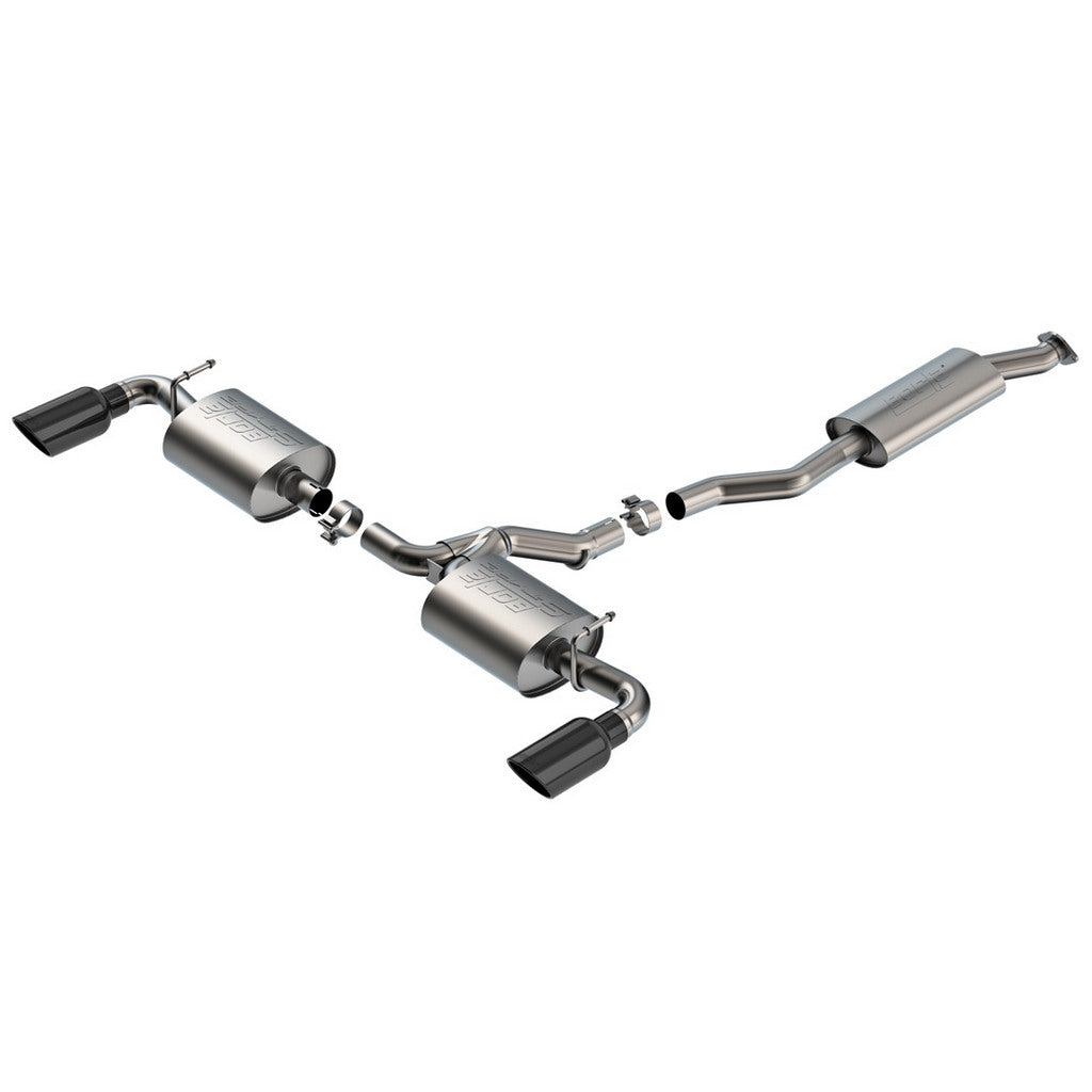 BORLA 141009BC Exhaust System Cat-Back S-Type, 2.25\" (4\" Black Chrome Tips) for TOYOTA RAV4 2.5L 2019–2025 Photo-0