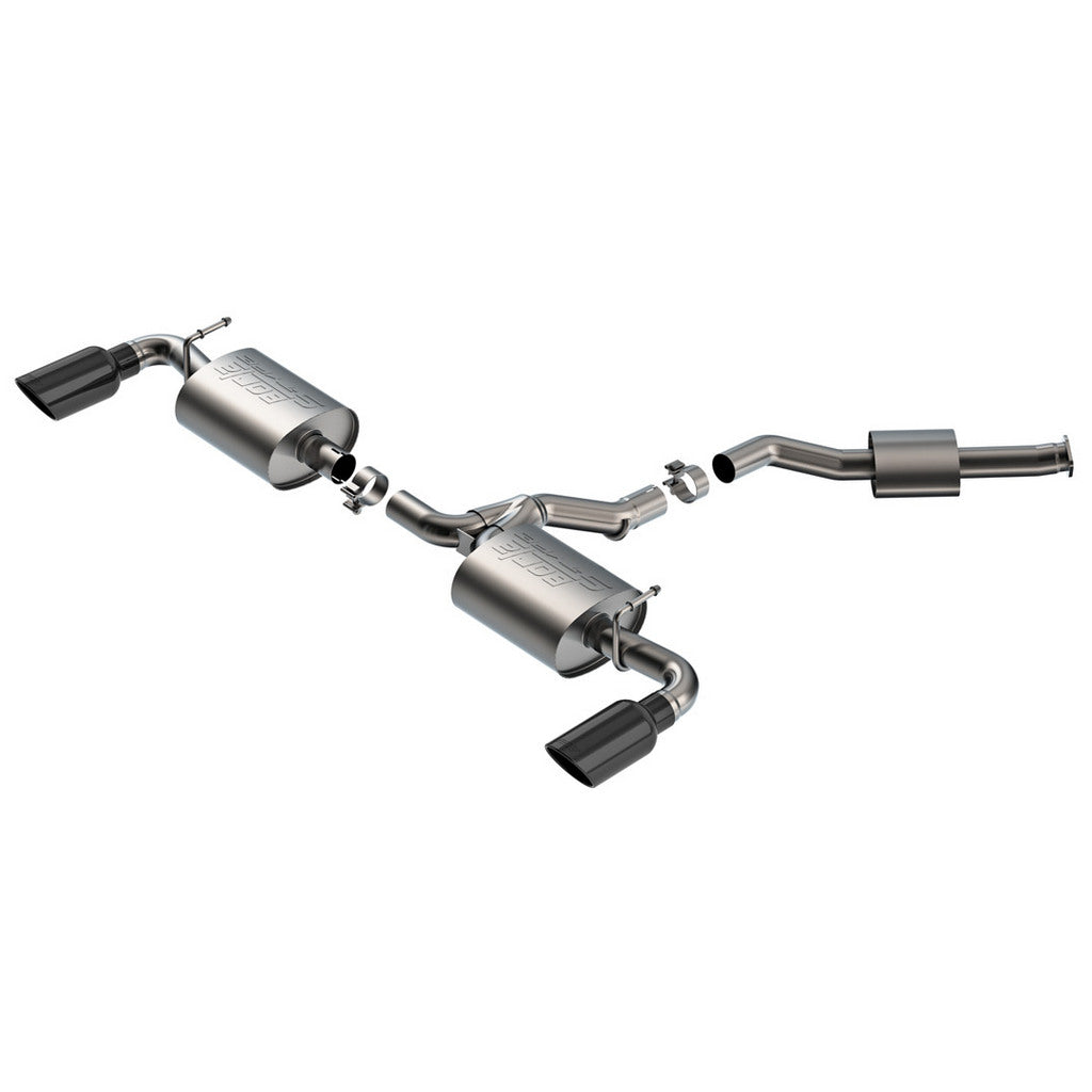 BORLA 141010BC Exhaust System Cat-Back S-Type, 2.25\" (4\" Black Chrome Tips) for TOYOTA RAV4 Hybrid 2.5L 2019–2025 Photo-0