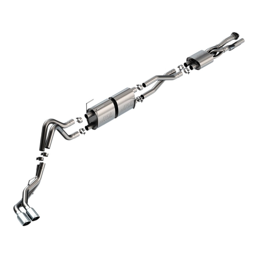 BORLA 141016 Cat-Back Exhaust 2.75", S-Type (4.5" Bright Chrome Tips) for FORD F-250 / F-350 Super Duty 2020-2026 Photo-0