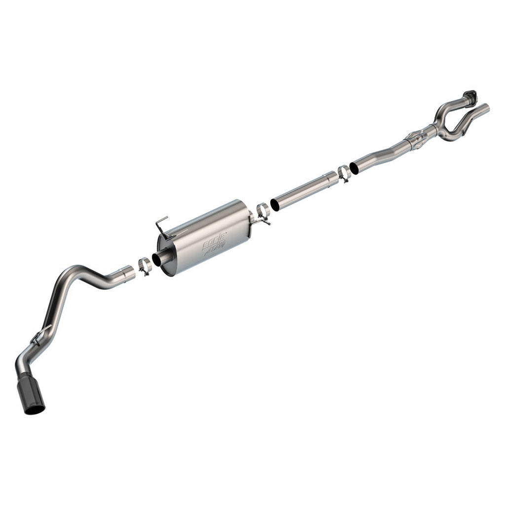 BORLA 141017BC Cat-Back Exhaust System 2.75\", ATAK (5\" Black Chrome Tips) for FORD F-250 / F-350 6.2L 2017-2021 Photo-0