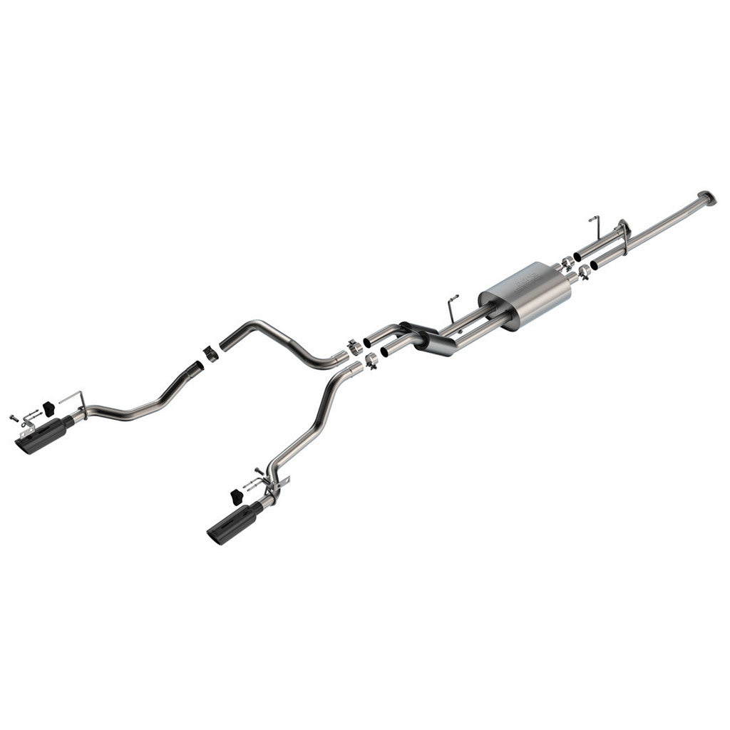 BORLA 141027BC Exhaust System Cat-Back 2.25", S-Type (4" Black Chrome Tips) for TOYOTA Tundra 4.6L / 5.7L V8 2014-2021 Photo-0