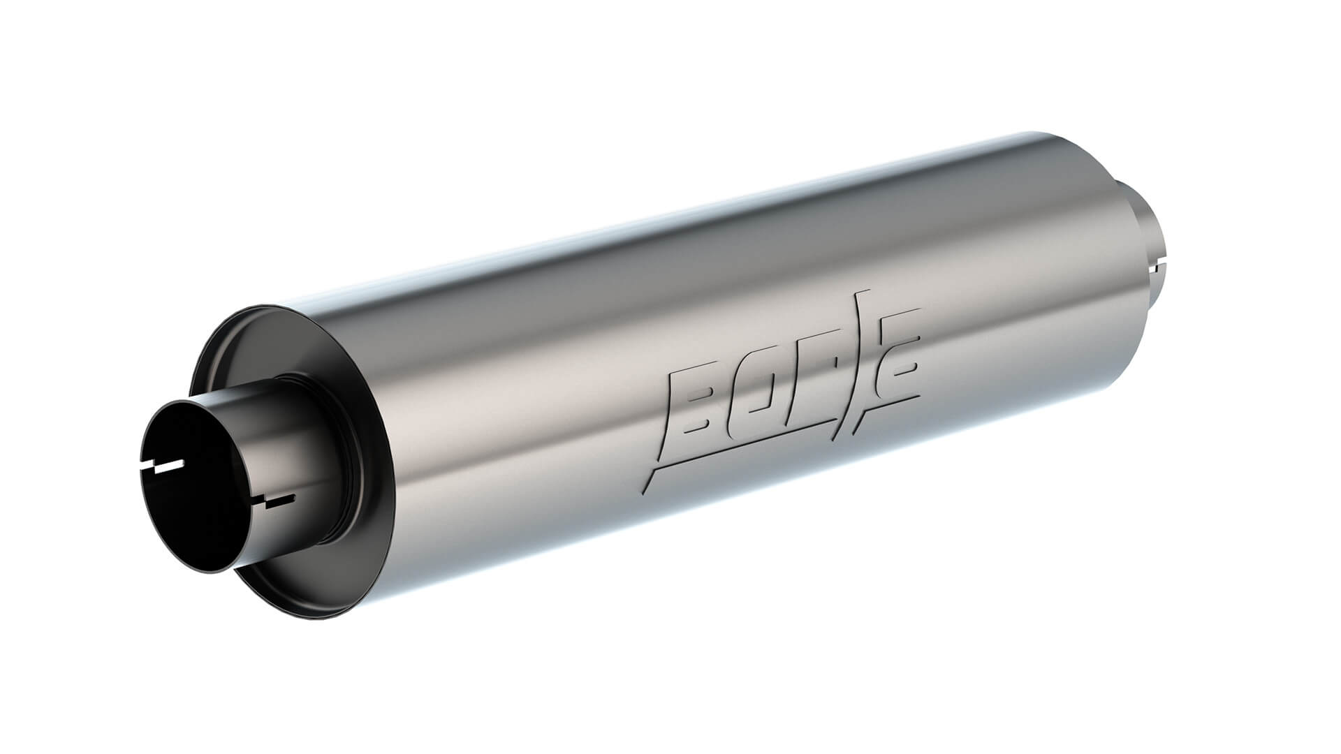 BORLA 401625 UNIVERSAL MUFFLER: 6.75 X 24.00" LG. X 3.53 I.D. W/NIPPLES, NOTCHED, OAL 29.00" Photo-0