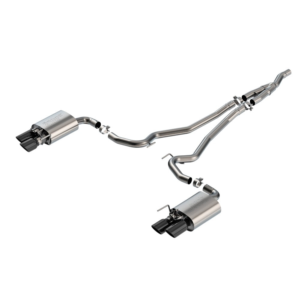 BORLA 140980BC Cat-Back Exhaust 2.5", S-TYPE, Black Chrome for MUSTANG EcoBoost 2.3L AT RWD 2024-2026 Photo-0