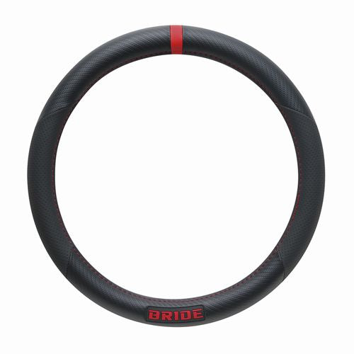 BRIDE HSHC03 Steering cover S SIZE Red-carbon print Photo-0