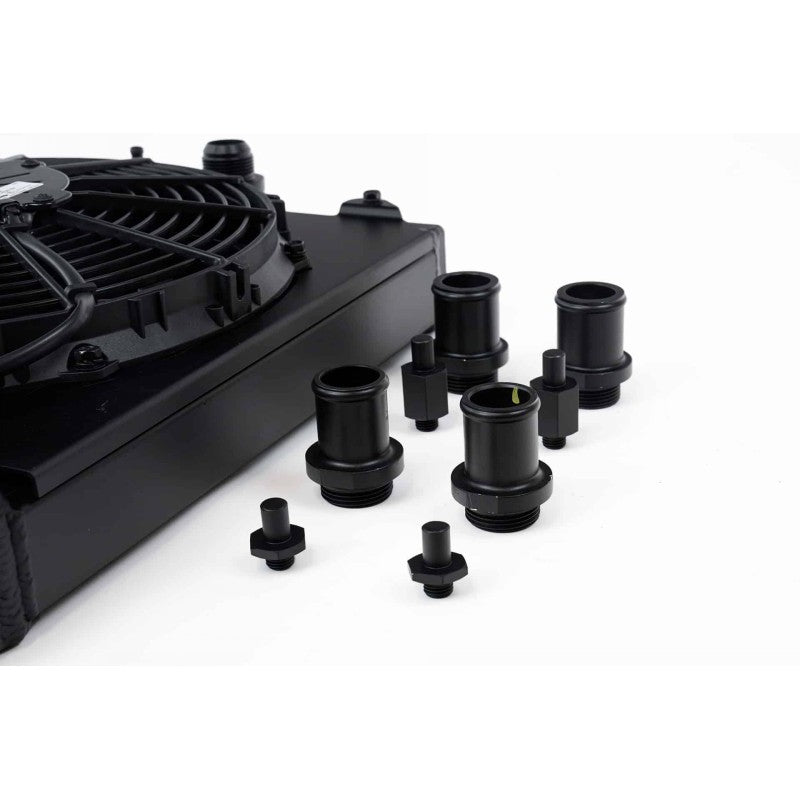 CSF 2858XB Half Cooling Radiator with 12″ SPAL Fan (black) for MITSUBISHI Evolution 7/8/9 Photo-1