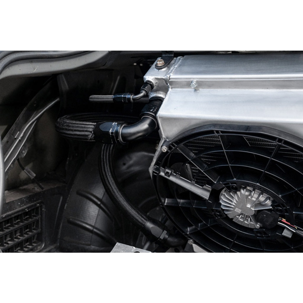 CSF 8374 Motorsport Dual-Pass Radiator with Shroud + 14" SPAL Brushless Fans and Harnesses Photo-17