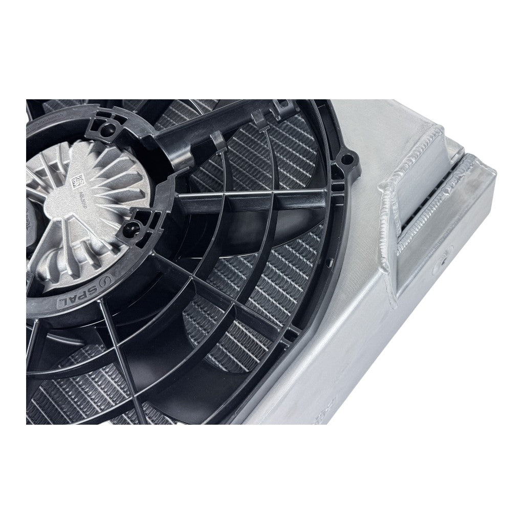 CSF 8374 Motorsport Dual-Pass Radiator with Shroud + 14" SPAL Brushless Fans and Harnesses Photo-8