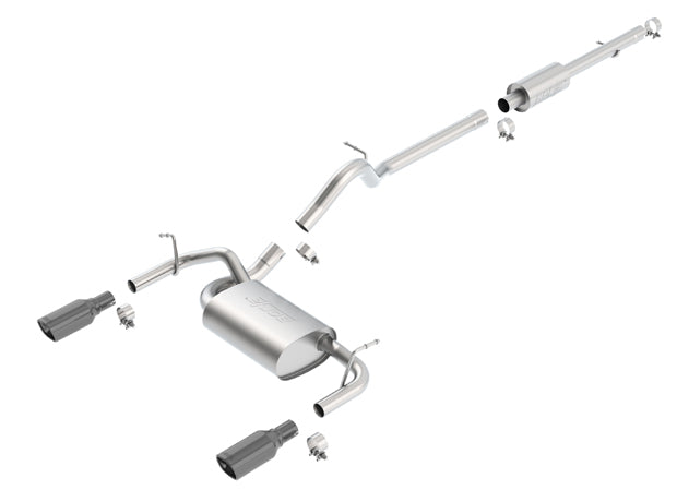 BORLA 140459BC Cat Back Exhaust System WRANGLER 2012- 3.6L 4-doors Black Chrome Tips Photo-0