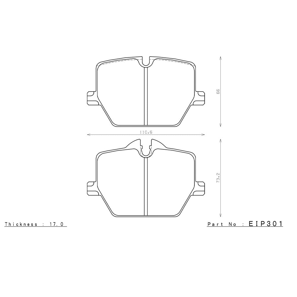 ENDLESS EIP301MX72 Rear Brake Pads for BMW M340i xDrive (G20) / M440i xDrive (G22) Photo-1