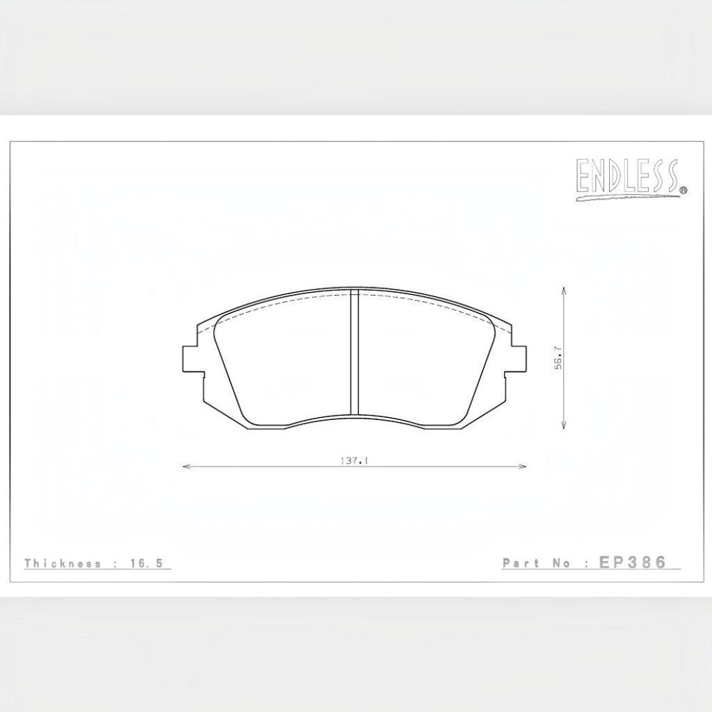 ENDLESS EP386N38SP Front Brake Pads for SUBARU Impreza WRX (GDA) Photo-1