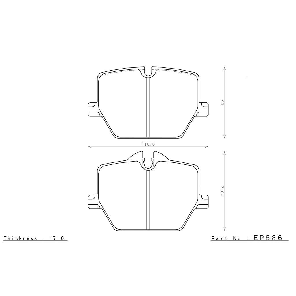 ENDLESS EP536MX72PL Rear Brake Pads MX72PLUS Compound for TOYOTA GR Supra (A90) Rotor Size 345x24 Photo-2
