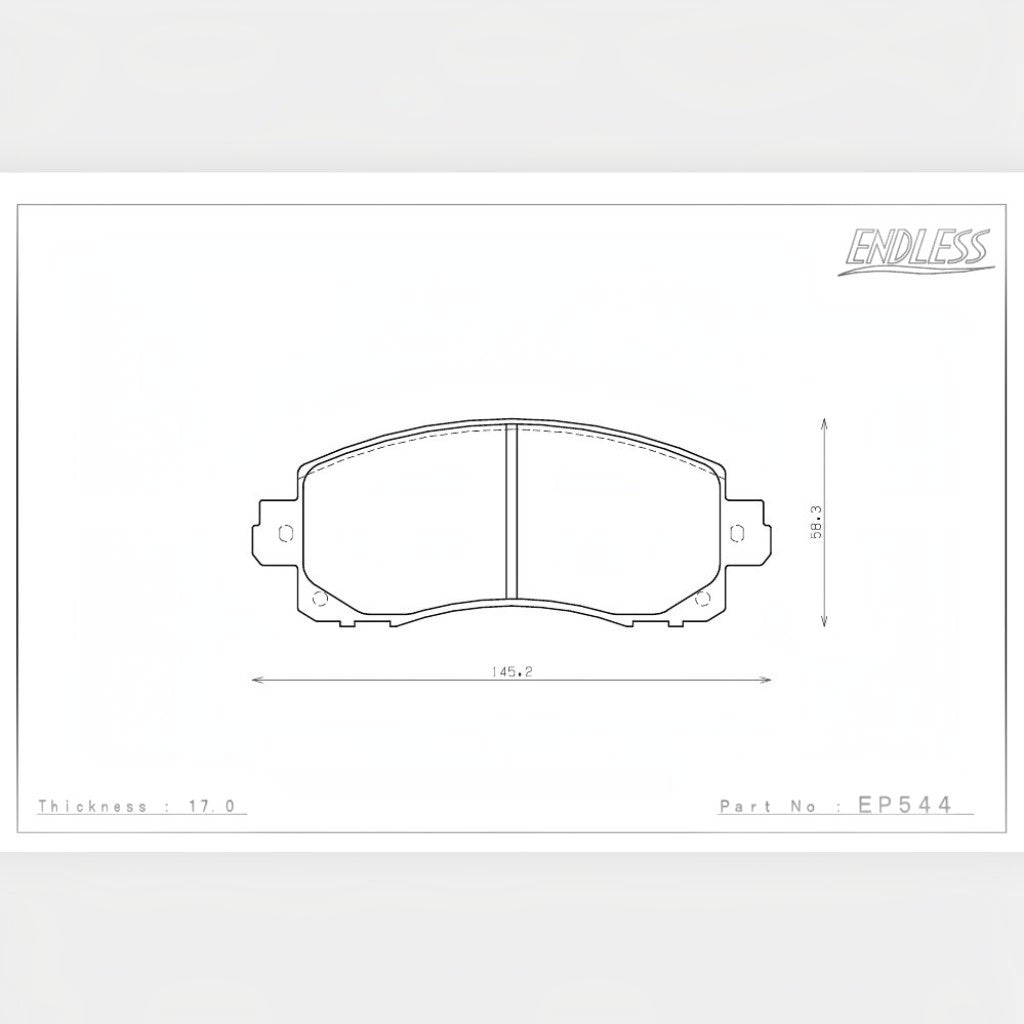 ENDLESS EP544N38SP Front Brake Pads for SUBARU Impreza (GT2/GT3/GT6/GT7) / Impreza G4 (GK2/GK3/GK6/GK7) / Levorg (VN5) 2016+ Photo-1