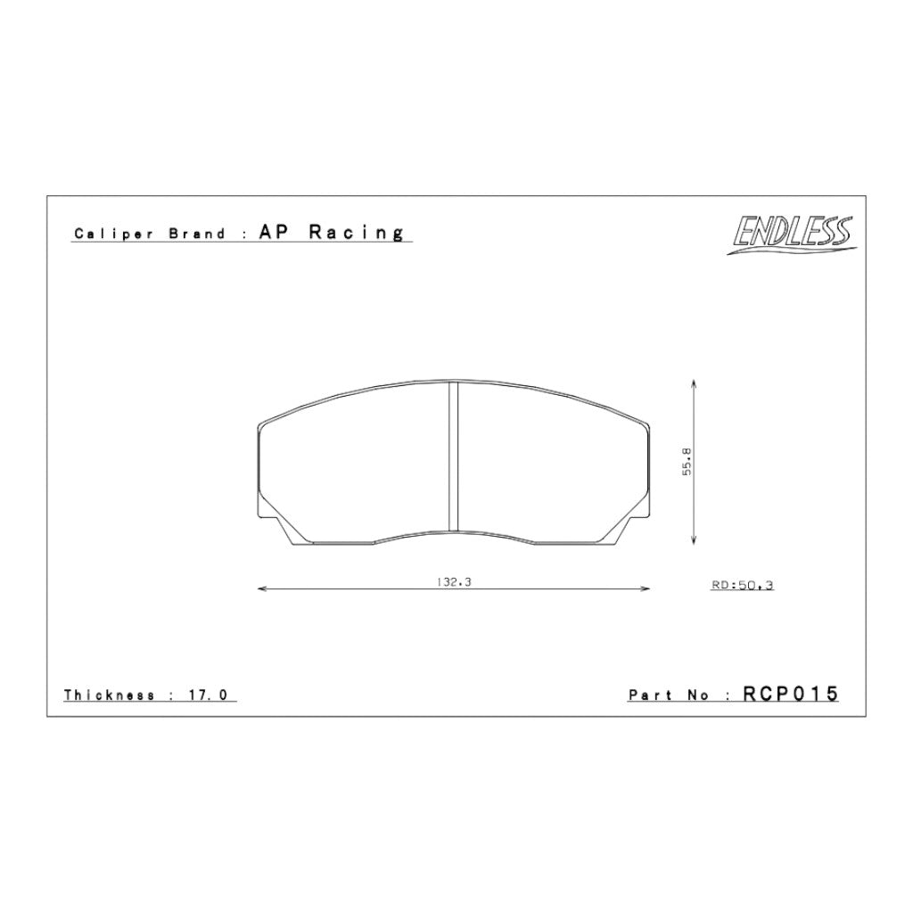 ENDLESS RCP015MA45B Brake Pads 17mm 4-Piston AP Racing Caliper CP2279 / CP3215 / CP5200 / CP8350 / CP8351 Photo-1