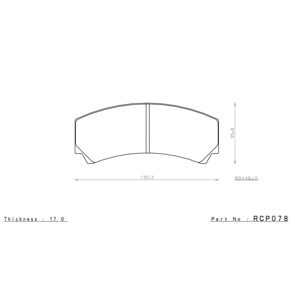 ENDLESS RCP078ME20 Brake Pads 17 mm for Caliper AP Racing CP9449 / CP6560 / CP6562 / CP6573 Photo-1