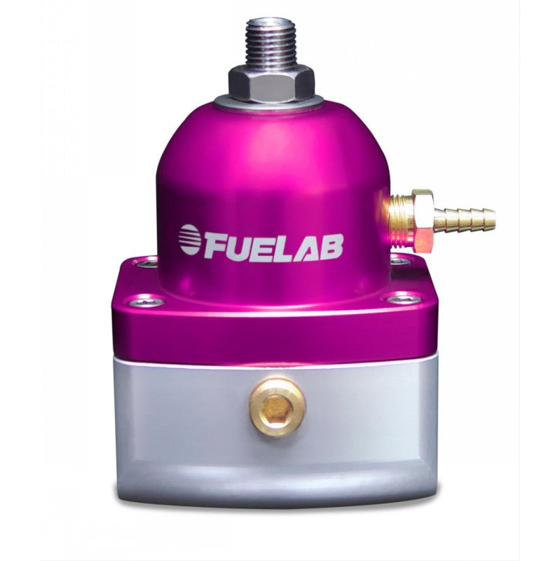 FUELAB 51504-4 Fuel Pressure Regulator Carbureted (4-12 psi, 6AN-In, 6AN-Out) Purple Photo-0
