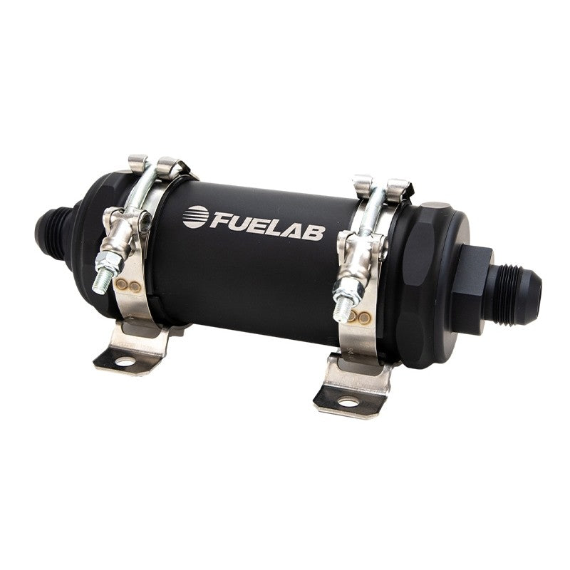 FUELAB 86830-10-12 Pro Series In-Line Fuel Filter (10AN in/12AN out, 6 inch 6 micron fiberglass element) Photo-0 