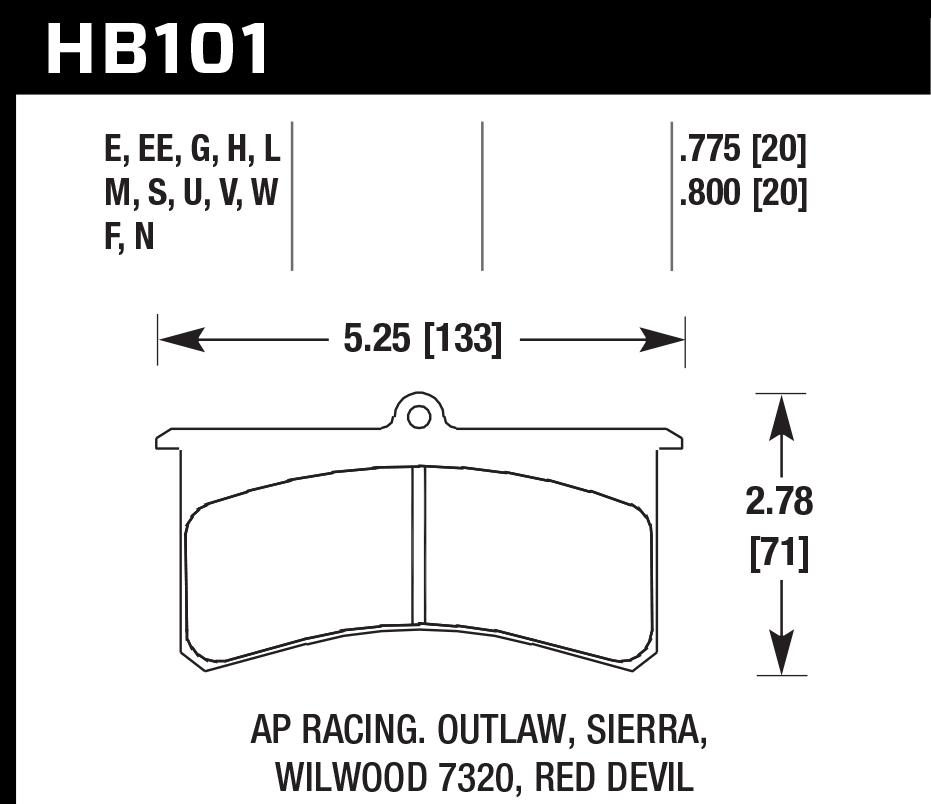 HAWK HB101D.800 Brake Pads ER-1 Endurance Racing Photo-1