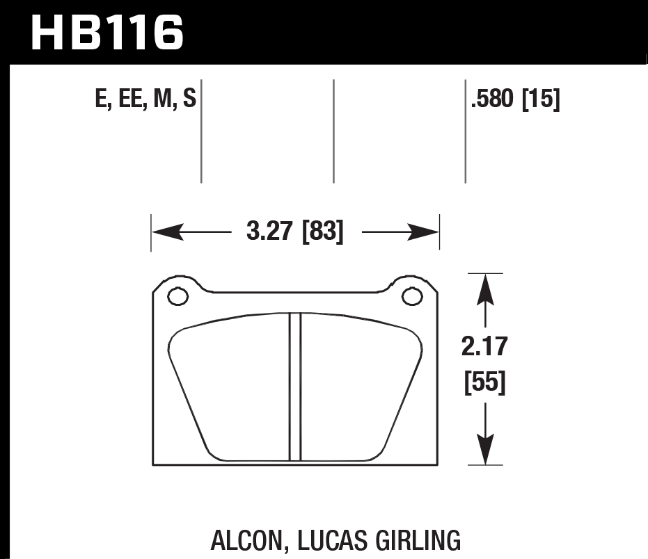 HAWK HB116D.580 Brake Pads ER-1 Endurance Racing Photo-1