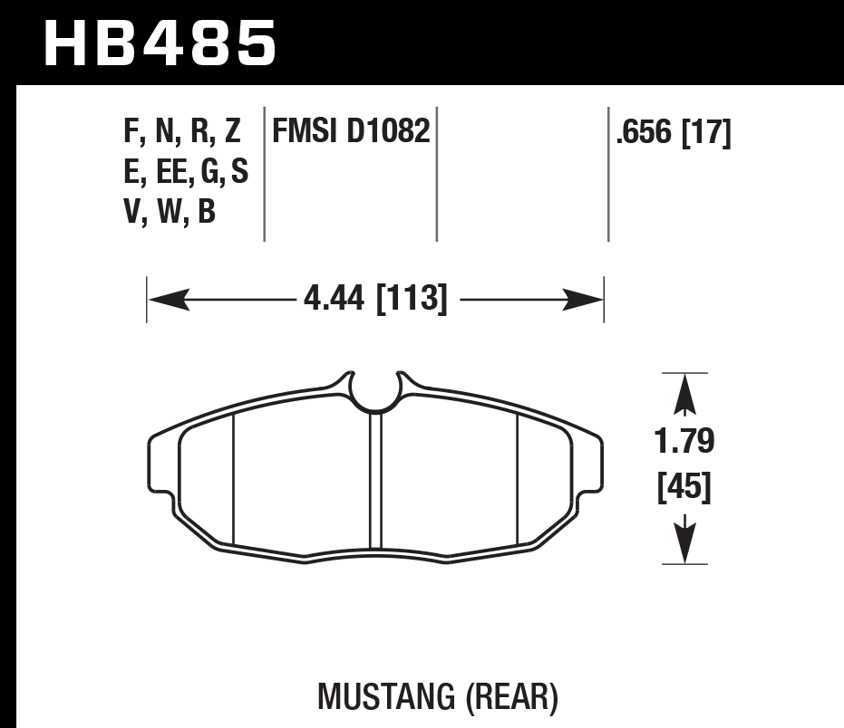 HAWK HB485D.656 Rear Brake Pads ER-1 Endurance Racing for FORD Mustang GT 5.0L 2014 Photo-1